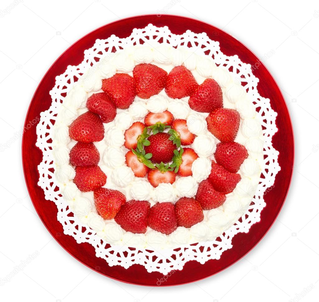 Homemade strawberry cream cake