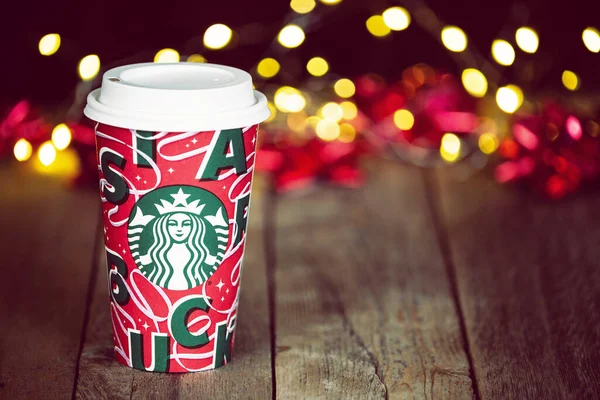 Dallas Texas November 2021 Starbucks Popular Holiday Beverage Served New — Stock Photo, Image