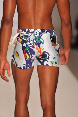 Miami - 20 Temmuz: model yürür pist a.z araujo yüzmek koleksiyonu için ilkbahar yaz 2013 mercedes-benz yüzmek moda haftası 20 Temmuz 2012 tarihinde miami, fl