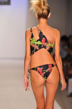Miami - 20 Temmuz: model yürür pist a.z araujo yüzmek koleksiyonu için ilkbahar yaz 2013 mercedes-benz yüzmek moda haftası 20 Temmuz 2012 tarihinde miami, fl