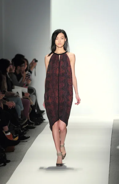 NEW YORK - FEBRUARY 10: A Model walks runway for Rebacca Taylor Fall Winter 2012 presentation in Lincoln Center during New York Fashion Week on February 10, 2012 — Stock Photo, Image