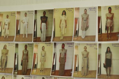 Moskova - 25 Mart: model için sonbahar kış 2012 sunu sırasında 25 Mart 2012, Moskova, Rusya mbfw basharatian, compards yönetim kurulu