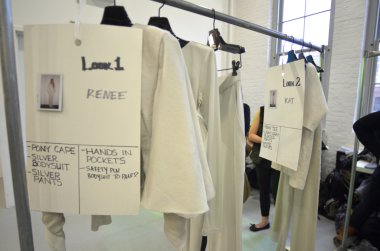 New york - 11 Şubat: sally la pointe önce sahne arkasında iç sonbahar kış 2012 tanıtım Merkezi 548 new york Moda Haftası 11 Şubat 2012 NY