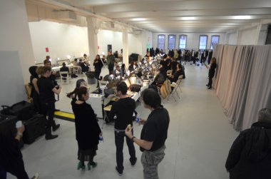 New york - 11 Şubat: sally la pointe önce sahne arkasında iç sonbahar 11 Şubat 2012 tarihinde new york moda haftasında 2012 kış tanıtımı new York-Merkezi 548