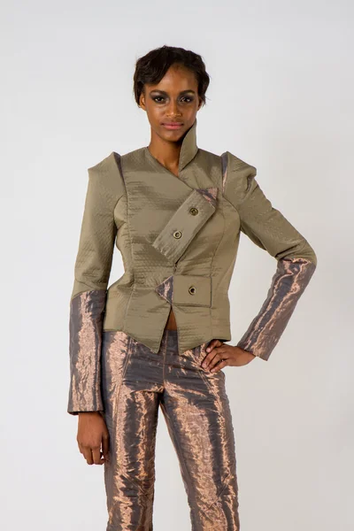 NEW YORK - FEBRUARY 10: A Model poses at Katya Leonovich Fall Winter 2012 presentation at Box in Lincoln Center during New York Fashion Week on February 15, 2012 in New York — Stock Photo, Image