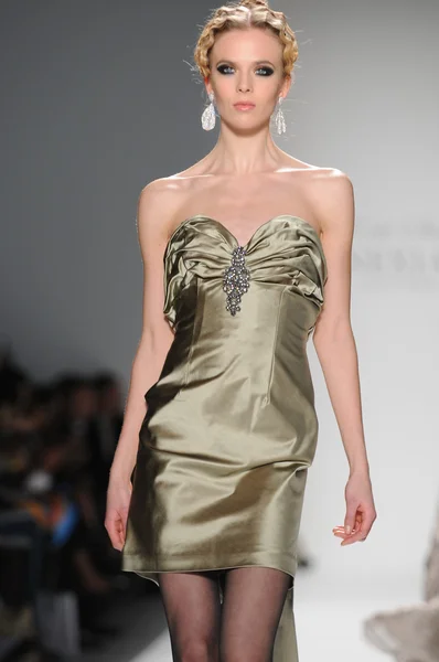 NEW YORK - FEBRUARY 11: A Model walks runway at Venexiana Fall Winter 2012 collection show at Lincoln center during New York Fashion Week on February 11, 2012 in NY — Stock Photo, Image