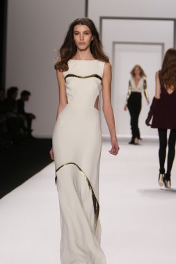 New york - 15 Şubat: j. için pist model yürür mendel düşmek 15 Şubat 2012 NYC new york moda haftasında lincoln Center'da kış 2012 tanıtım