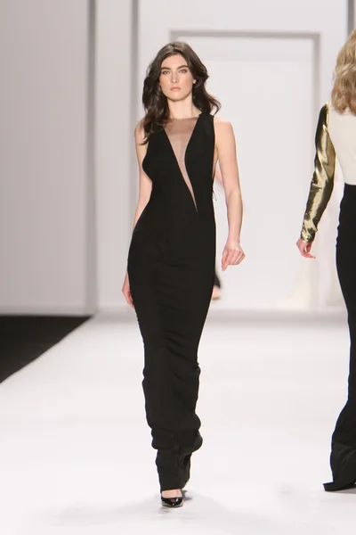 뉴욕-2 월 15 일: 모델 제이 대 한 활주로 걸어 mendel가을에 2012 년 2 월 15 일 뉴욕에서 뉴욕 패션 위 크 동안 링컨 센터에 겨울 2012 프레 젠 테이 션 — 스톡 사진