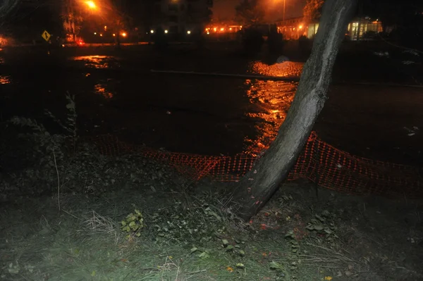 Flooded Brooklyn Queens expressway, caused by Hurricane Sandy — Stock Photo, Image