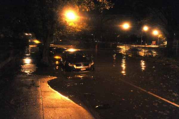 Coches inundados, causados por el huracán Sandy — Foto de Stock