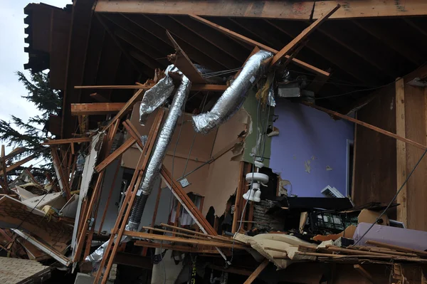 BROOKLYN, NY - NOVEMBER 01: Serious damage in the buildings at the Seagate neighborhood due to impact from Hurricane Sandy in Brooklyn, New York, U.S., on Thursday, November 01, 2012. — Stock Photo, Image