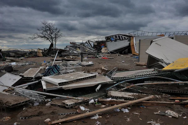 Orkaan zandstrand in brooklyn, new york, VS. — Stockfoto