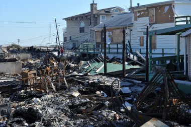 New york, ny - Kasım 09: kasırga Sandy'nin sonrasında havadar noktaya kadar rockawayon bir parçası 9 Kasım 2012 new york şehrinin queens ilçesinde sahneleri.