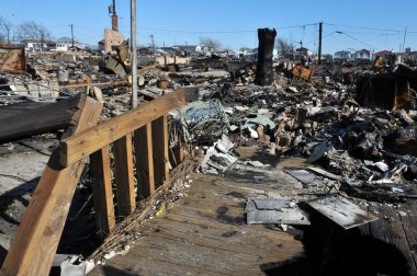 New york, ny - Kasım 09: kasırga Sandy'nin sonrasında havadar noktaya kadar rockawayon bir parçası 9 Kasım 2012 new york şehrinin queens ilçesinde sahneleri.