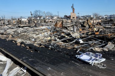 New york, ny - Kasım 09: kasırga Sandy'nin sonrasında havadar noktaya kadar rockawayon bir parçası 9 Kasım 2012 new york şehrinin queens ilçesinde sahneleri.