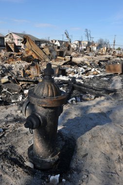 New york, ny - Kasım 09: kasırga Sandy'nin sonrasında havadar noktaya kadar rockawayon bir parçası 9 Kasım 2012 new york şehrinin queens ilçesinde sahneleri.