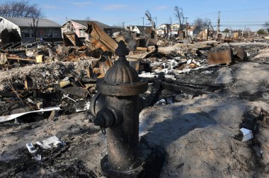 New york, ny - Kasım 09: kasırga Sandy'nin sonrasında havadar noktaya kadar rockawayon bir parçası 9 Kasım 2012 new york şehrinin queens ilçesinde sahneleri.