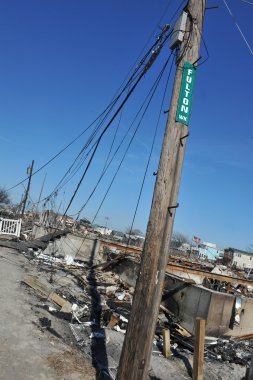 New york, ny - Kasım 09: kasırga Sandy'nin sonrasında havadar noktaya kadar rockawayon bir parçası 9 Kasım 2012 new york şehrinin queens ilçesinde sahneleri.