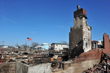 New york, ny - Kasım 09: kasırga Sandy'nin sonrasında havadar noktaya kadar rockawayon bir parçası 9 Kasım 2012 new york şehrinin queens ilçesinde sahneleri.