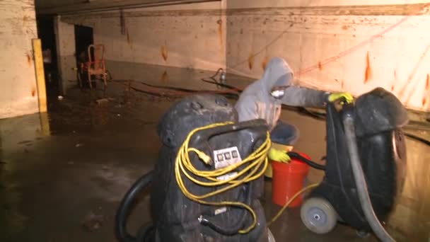 QUEENS, NY - NOVEMBER 11: Flooded basement and aftermath recovery in the Rockaway beach area houses due to impact from Hurricane Sandy in Queens, New York, U.S., on November 11, 2012. — Stock Video