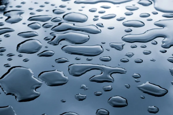 Drops of water on the metal surface — Stock Photo, Image