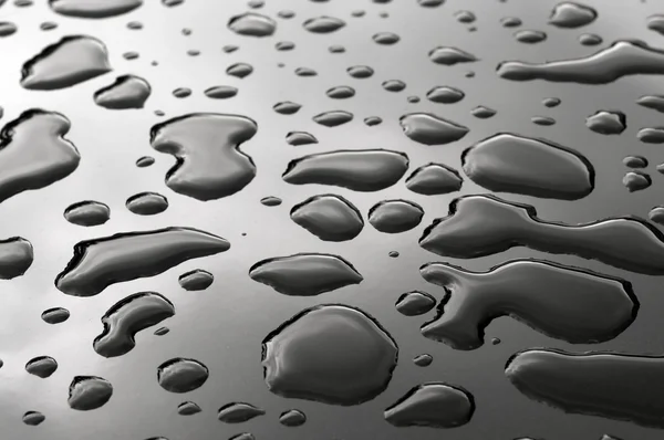 Drops of water on the metal surface — Stock Photo, Image