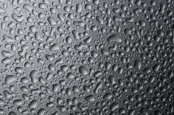 Drops of water on the metal surface — Stock Photo, Image
