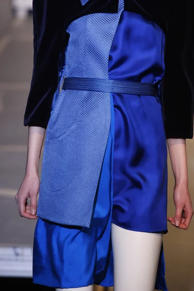 A model walks the runway during the Aganovich Ready to Wear Autumn Winter 2011 2012 show during Paris Fashion Week at Palais De Tokyo on March 1, 2011 in Paris, France — Stock Photo, Image