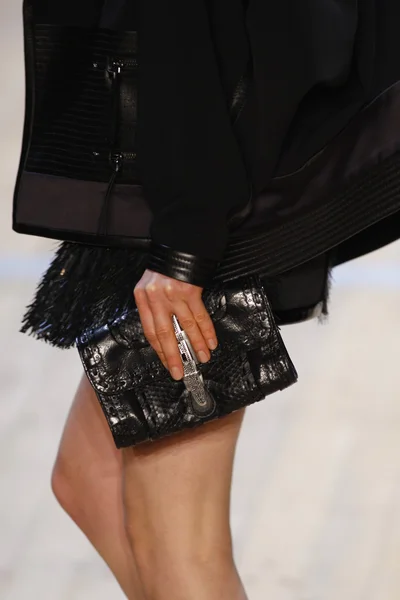 PARIS, FRANCE - MARCH 03: A model walks runway during the Barbara Bui Ready to Wear Autumn Winter 2011 2012 show during Paris Fashion Week at Pavillon Concorde on March 3, 2011 in Paris, France. — Stock Photo, Image