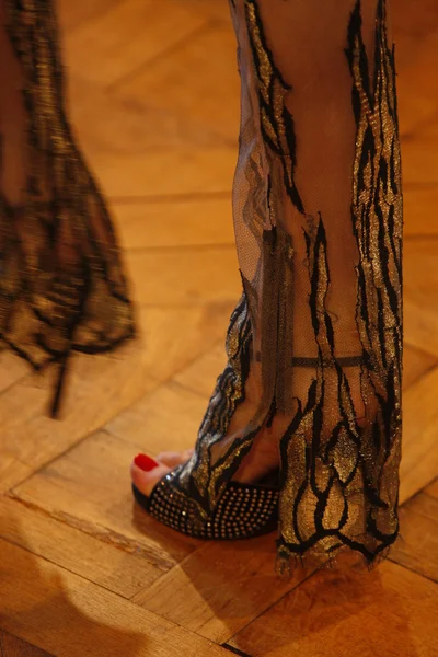 PARIS - MARCH 08: A model walks the runway during the Emmanuel Ungaro Ready to Wear show as part of the Paris Womenswear Fashion Week Fall Winter 2011 at Hotel Westin on March 8, 2010 in Paris, France — Stock Photo, Image