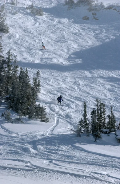 Första lastbilar på alta ski resort, utah — Stock fotografie