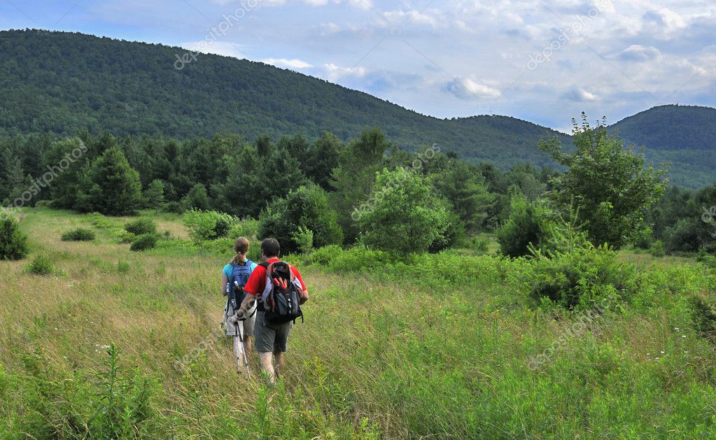Hikers in Catskill mountains, upstate New York — Stock Photo
