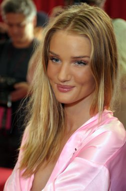 new york - 10 Kasım: victoria gizli modeli Rosie Huntington-Whiteley 2010 victoria gizli moda gösterisi sırasında kuliste hazırlanıyor