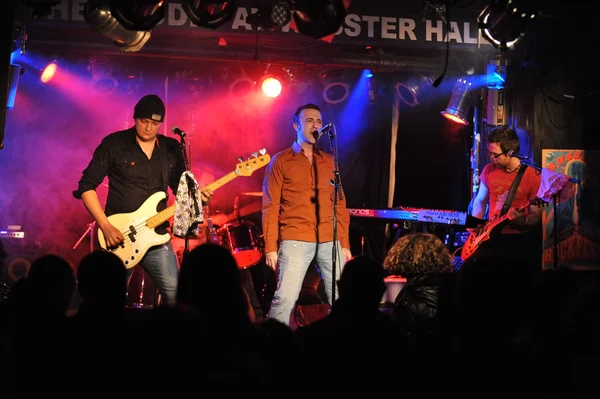 NEW YORK- FEBRUARY 27: Music group Father of Sam performs on stage during Russian Rock Festival at Webster Hall on February 27, 2013 in NYC — Stock Photo, Image