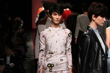 New york, ny - 6 Şubat: modelleri, rachel comey sonbahar 2013 mercedes-benz moda haftası pier 59 Studios-6 Şubat 2013 tarihinde new york City, pistin final yürümek.