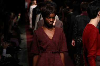 New york, ny - 6 Şubat: modelleri, rachel comey sonbahar 2013 mercedes-benz moda haftası pier 59 Studios-6 Şubat 2013 tarihinde new york City, pistin final yürümek.