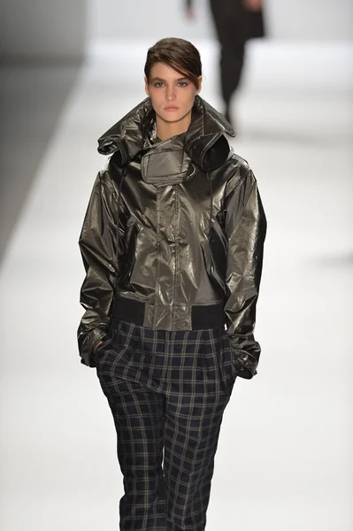 ニューヨーク、ニューヨーク-2 月 7 日: モデル、リチャード ・ チャイ愛ステージ コレクション秋冬 2013年 2013 年 2 月 7 日ニューヨークでのメルセデス ・ ベンツ ・ ファッション ・ ウィーク中の滑走路を歩く. — ストック写真