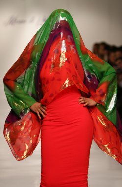 New york, ny-Şubat 07: urbana chappa collection sonbahar kış 2013 mercedes-benz moda haftası üzerinde 07 Şubat 2013 yılında nyc için pist model yürür.