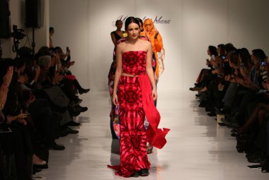 New york, ny-Şubat 07: urbana chappa collection sonbahar kış 2013 mercedes-benz moda haftası üzerinde 07 Şubat 2013 yılında nyc için pist model yürür.