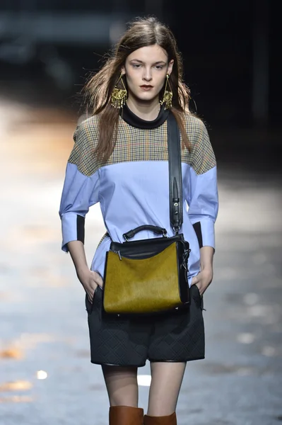 ニューヨーク、ニューヨーク - 2 月 11 日: モデルは 3.1 フィリップ リム秋 2013年ファッションショー中メルセデスベンツファッションウィーク 2013 年 2 月 11 日にニューヨーク市で、滑走路を歩く. — ストック写真