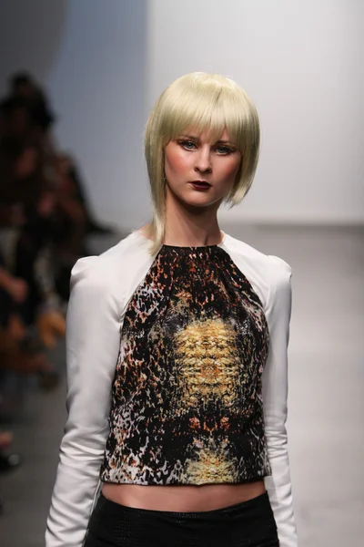 New york - 13 Şubat: model mikailee alton koleksiyonu için pier 59 Studios nolcha moda haftası 13 Şubat 2013 tarihinde new York'ta pist yürür