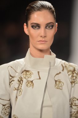 New york - Şubat 08: bir model sanat Üniversitesi sonbahar kış 2013 defile mercedes-benz moda haftası 8 Şubat 2013 tarihinde new York'ta akademisinde pist yürür