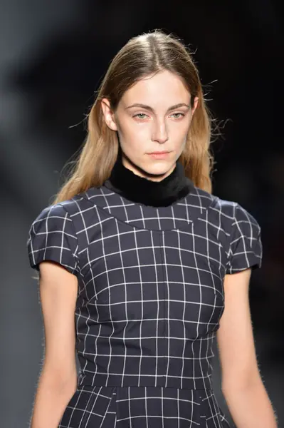 NEW YORK - FEBRUARY 07: A model walks the runway at the Timo Weiland Fall Winter 2013 Women's Collection during Mercedes-Benz Fashion Week on February 7, 2013 in New York City — Stock Photo, Image