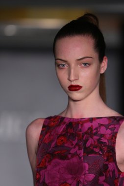 New york - Şubat 10: manken victor de souza koleksiyonu için pist strand hotel mercedes-benz moda haftası 10 Şubat 2013 tarihinde new York'ta yürür