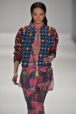 New york, ny - Şubat 09: manken hoffman gösterisi lincoln aşamada mercedes-benz moda haftası sırasında 9 Şubat 2013 new York'ta Merkez mara pist yürür