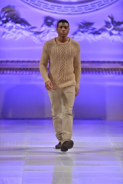 New york - 17 Şubat: model yürür janerations koleksiyonu için pist new yorker hotel adlı couture moda haftası 17 Şubat 2013 tarihinde new York'ta