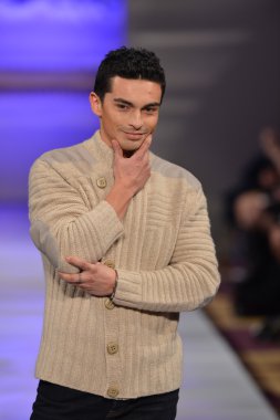 New york - 17 Şubat: model yürür janerations koleksiyonu için pist new yorker hotel adlı couture moda haftası 17 Şubat 2013 tarihinde new York'ta