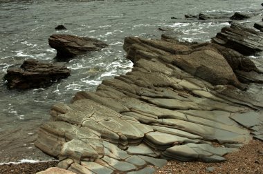 dağlar ve lav alanı palos verdes, sahil şeridi, ca