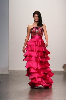 New york - 13 Şubat: manken pier 59-nolcha moda haftası 13 Şubat 2013 tarihinde new york City de diana simaan göstermek için pist yürür