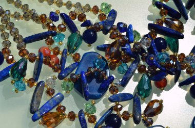 Moda Aksesuar Elişi kolye gemstones ile